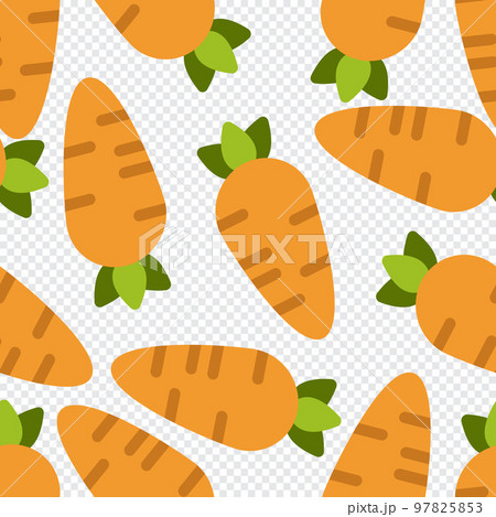 Carrot seamless pattern cute background. Vector cute carrots seamless pattern isolated. Carrot seamless background. Vector illustration 97825853