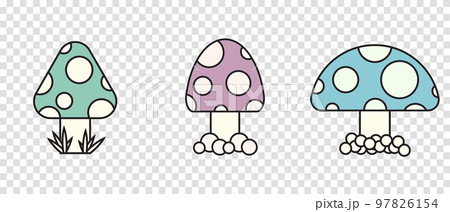 Cartoon mushrooms collection. Mushroom Illustration Icons. Mushroom vector icons in cartoon style Cartoon mushrooms collection. Mushroom Illustration Icons. Mushroom vector icons in cartoon style 97826154