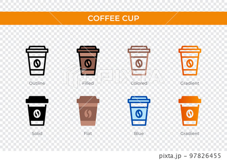 coffee cup icon in different style. coffee cup vector icons designed in outline, solid, colored, filled, gradient, and flat style. Symbol, logo illustration. Vector illustration 97826455