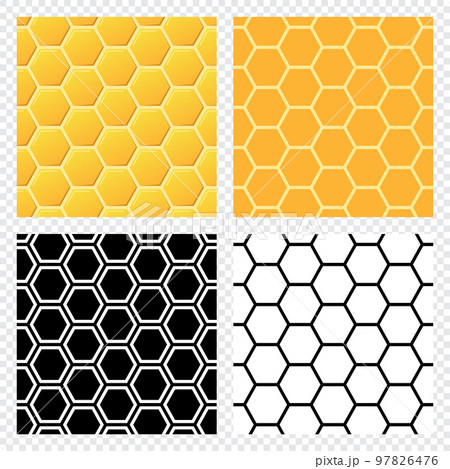 Honeycomb Seamless Pattern Set. Abstract...のイラスト素材 [97826476] - PIXTA