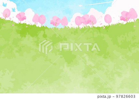 シンプルな春の風景イラスト 97826603