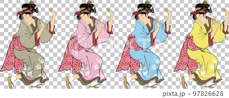 浮世絵　踊る女性　その2 97826628