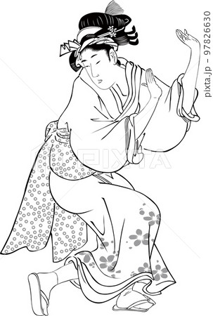 浮世絵 踊る女性 その1 浮世絵 踊る女性 その1 97826630