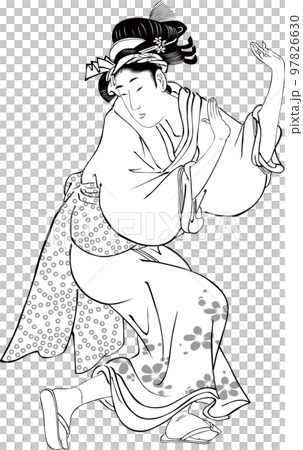 浮世絵 踊る女性 その1 浮世絵 踊る女性 その1 97826630