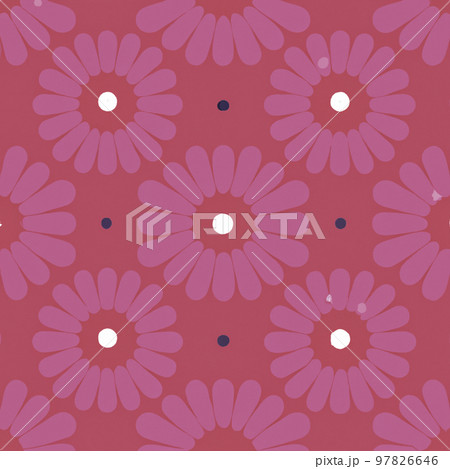 A creative illustration of a pink floral wallpaper 97826646