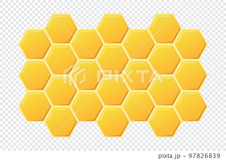 Abstract honeycombs design. Gold honey hexagonal cells texture. Geometric hive hexagonal honeycombs. Vector illustration Abstract honeycombs design. Gold honey hexagonal cells texture. Geometric hive hexagonal honeycombs. Vector illustration 97826839