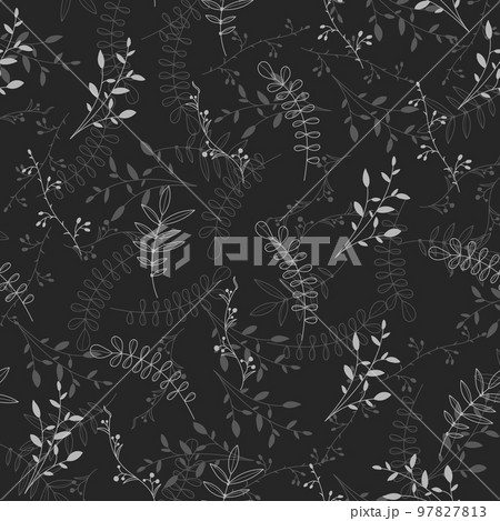Vector hand drawn pattern with autumn elements...のイラスト素材 [97827813] - PIXTA