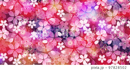 桜　和紙　和柄　背景 97828502