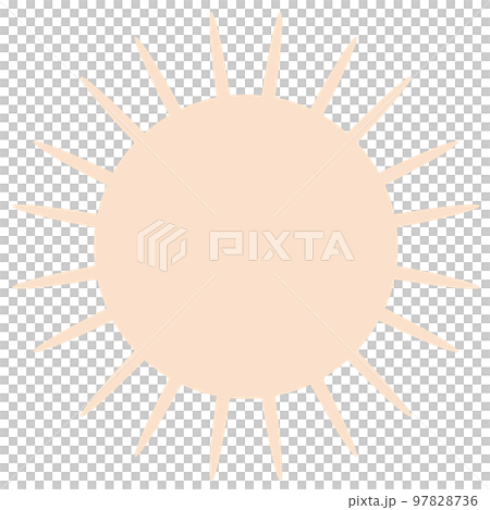 Shining sun motif icon (light color) orange 97828736