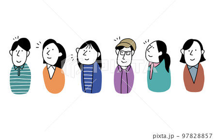 ヤングアダルトのイラストアバター　アイコンセット 97828857