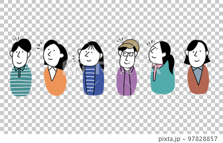 年輕成人插畫頭像圖標集 年輕成人插畫頭像圖標集 97828857