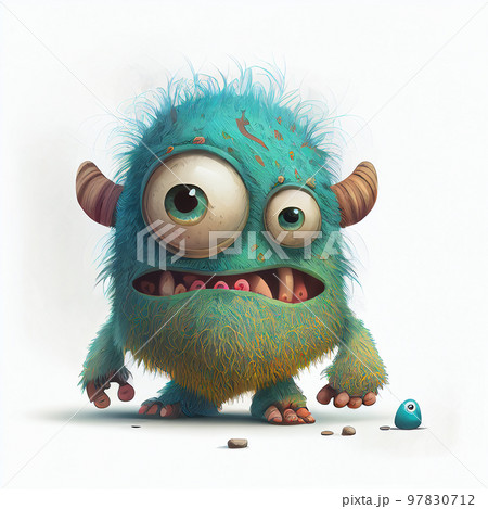 Illustration cartoon cute Monsters on isolated background (Created with Generative AI technology). 97830712