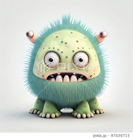 Illustration cartoon cute Monsters on isolated background (Created with Generative AI technology). 97830713