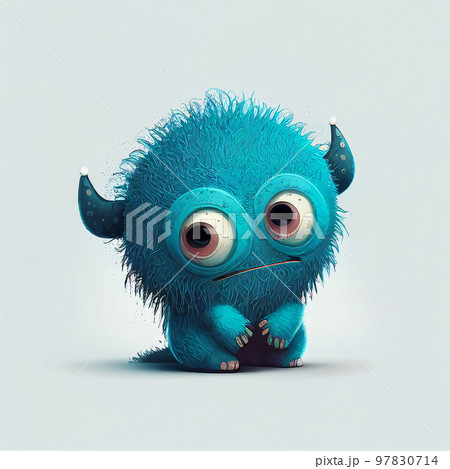 Illustration cartoon cute Monsters on isolated background (Created with Generative AI technology). 97830714