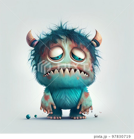 Illustration cartoon cute Monsters on isolated background (Created with Generative AI technology). Illustration cartoon cute Monsters on isolated background (Created with Generative AI technology). 97830719