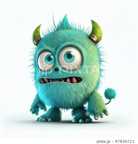 Illustration cartoon cute Monsters on isolated background (Created with Generative AI technology). 97830721