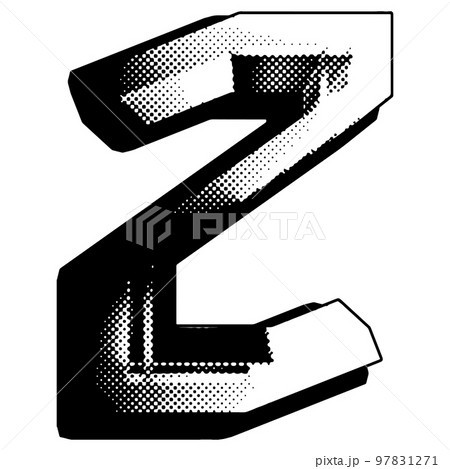 Halftone style art font.Decorative letter isolated on white background. 97831271