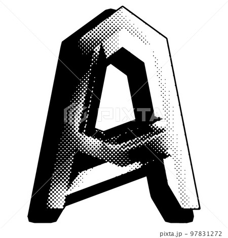 Halftone style art font.Decorative letter isolated on white background. 97831272