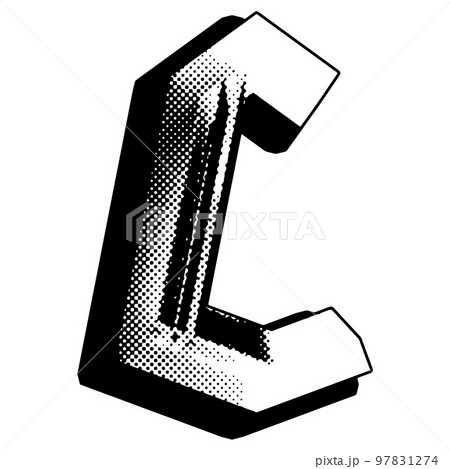 Halftone style art font.Decorative letter isolated on white background. 97831274