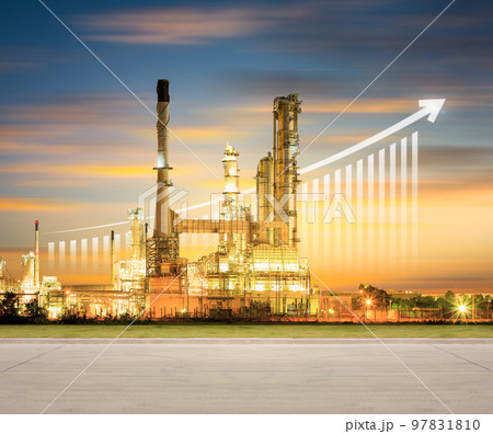 Oil gas refinery or petrochemical plant at twilight. Oil gas refinery or petrochemical plant at twilight. 97831810