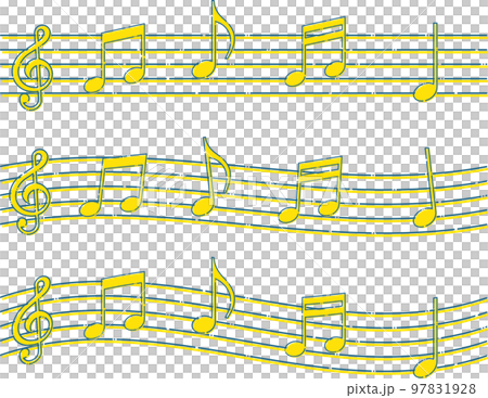 Music treble clef note score line drawing ruled frame simple yellow blurred Music treble clef note score line drawing ruled frame simple yellow blurred 97831928