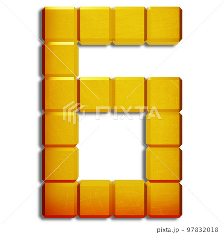 3D render.Golden scratched number isolated on white background. 97832018