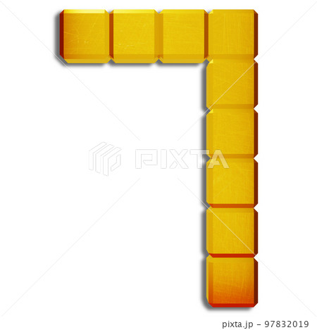 3D render.Golden scratched number isolated on white background. 97832019