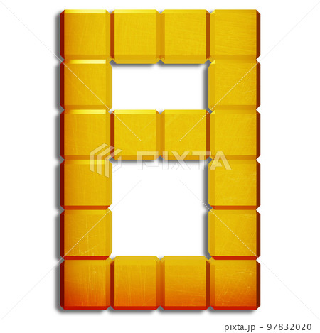 3D render.Golden scratched number isolated on white background. 3D render.Golden scratched number isolated on white background. 97832020