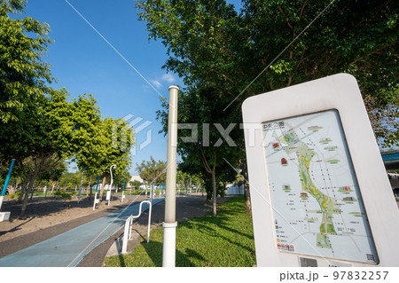 Taichung City, Taiwan - November 28, 2022 : Taichung Central Park. Xitun District Shuinan Economic and Trade Area. 97832257