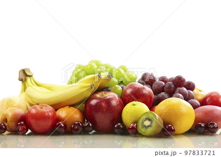 assorted fruits on white background assorted fruits on white background 97833721