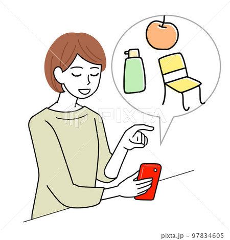 スマホでネットショッピングをする女性 97834605