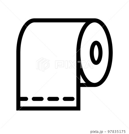 これはトイレットペーパーのアイコンのイラストです。 97835175