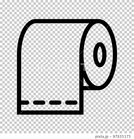 これはトイレットペーパーのアイコンのイラストです。 97835175