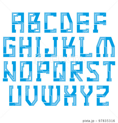 Simple alphabet on white background.Art font.Vector illustration. 97835316