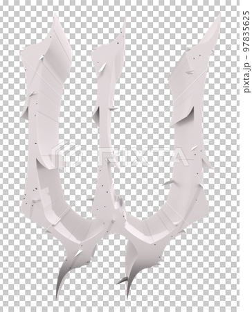 3D rendered illustration.Neo gothic style letter with spines. 97835625