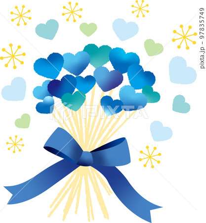 ハートの花束 ホワイトデー blue ハートの花束 ホワイトデー blue 97835749
