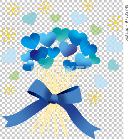 Heart bouquet white day blue Heart bouquet white day blue 97835749