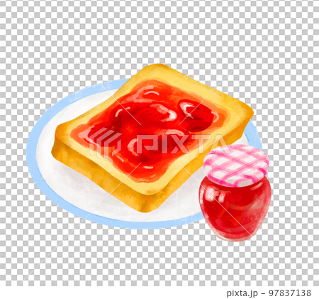 いちごジャムを塗ったトースト 97837138