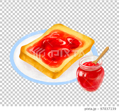 いちごジャムを塗ったトースト 97837139