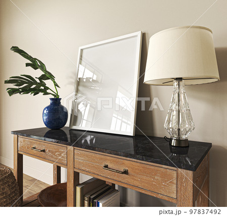 mock up poster frame in modern interior background, living room, Scandinavian style, 3D render, 3D illustration mock up poster frame in modern interior background, living room, Scandinavian style, 3D render, 3D illustration 97837492
