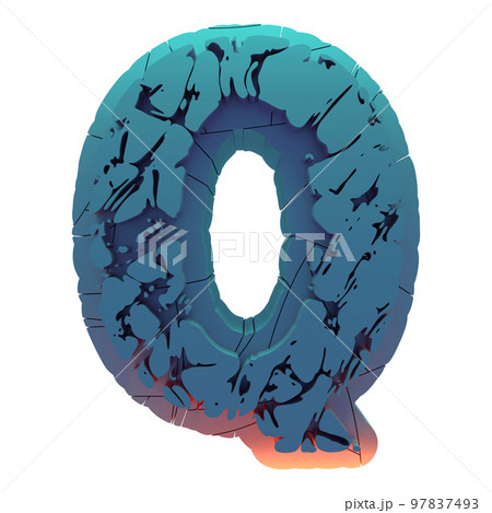 3D rendered illustration.Molded and cracked letter.Layered art font. 3D rendered illustration.Molded and cracked letter.Layered art font. 97837493