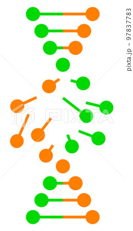 生物細胞のDNAが損傷して分子崩壊するイラスト 生物細胞のDNAが損傷して分子崩壊するイラスト 97837783