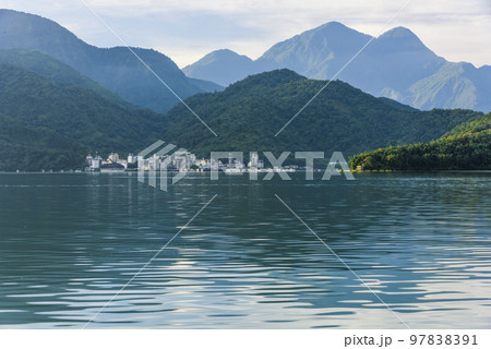 The scenery of Sun Moon Lake in the morning. it's a famous attraction in Nantou, Taiwan. 97838391