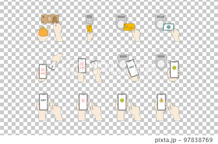 支払い・決済に関するイラストセット16 97838769