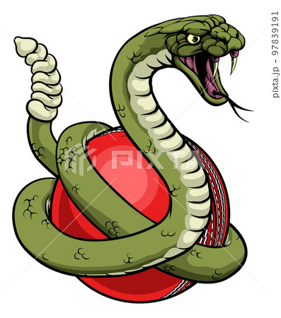 Rattlesnake Cricket Ball Animal Sports Team Mascot 97839191