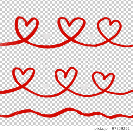 Valentine heart love shape deocration hand drawing illustration element 97839291