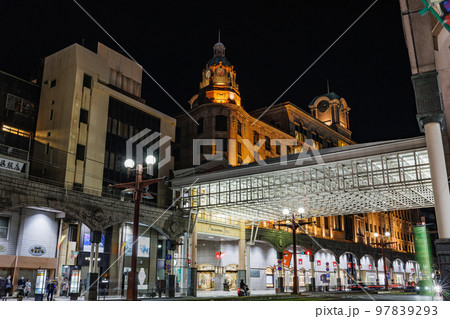 カナフアーケードと山形屋　夜景 97839293