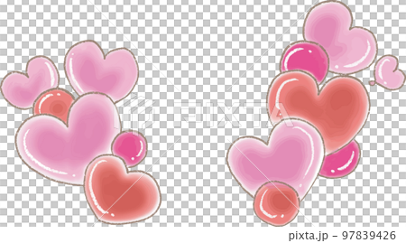 pink and red handwritten heart frame pink and red handwritten heart frame 97839426