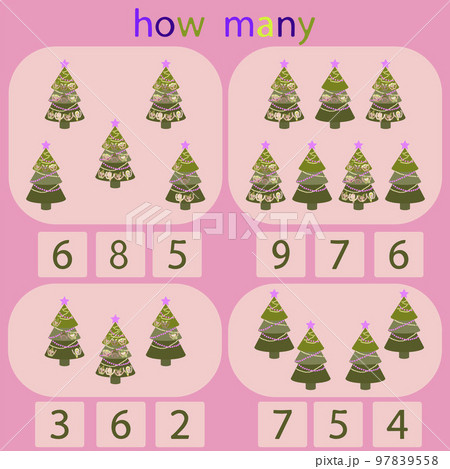 calculate how many Christmas trees are in the picture calculate how many Christmas trees are in the picture 97839558