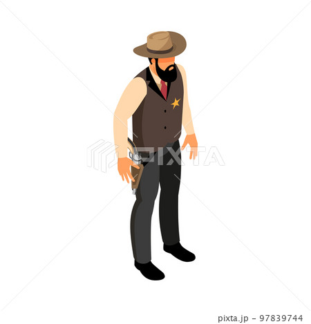 Sheriff Isometric Illustration 97839744